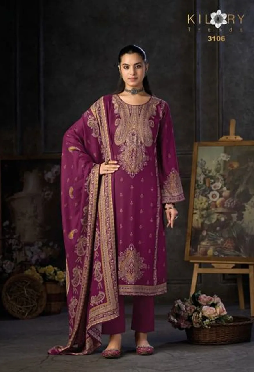 Kilory Ek Safar Viscose Pashmina Digital Print Hand Work Salwar Kameez — Wholesale Salwar Suits, Kilory Trends wholesale from Surat — view 2