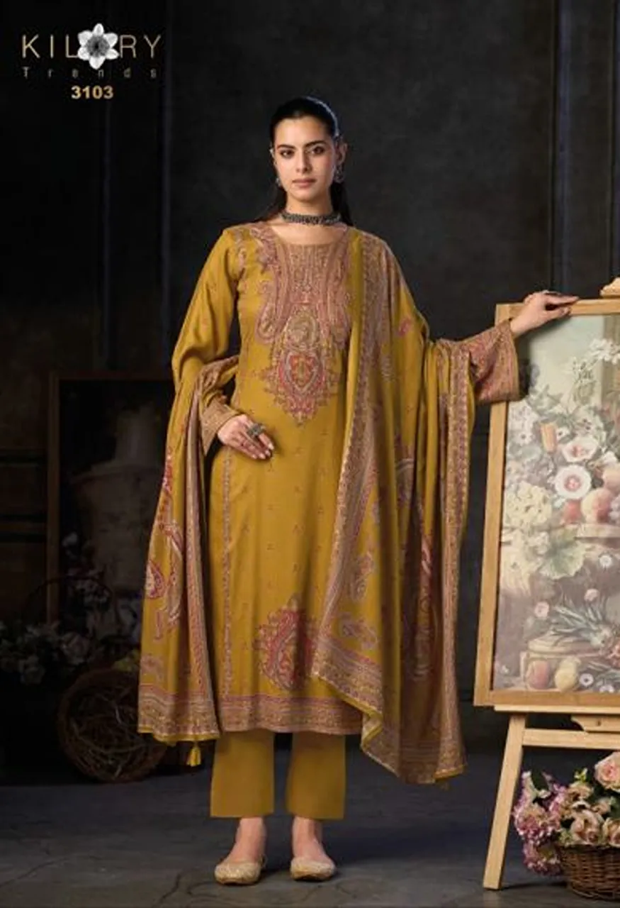 Kilory Ek Safar Viscose Pashmina Digital Print Hand Work Salwar Kameez — Wholesale Salwar Suits, Kilory Trends wholesale from Surat — view 3