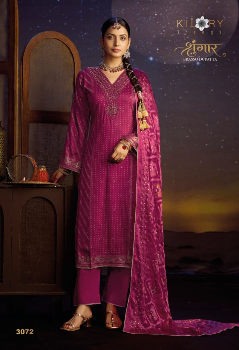 Kilory Shrungar Gaji Silk Digital Print Embroidered Salwar Kameez — Wholesale Salwar Suits, Kilory Trends wholesale from Surat — view 2