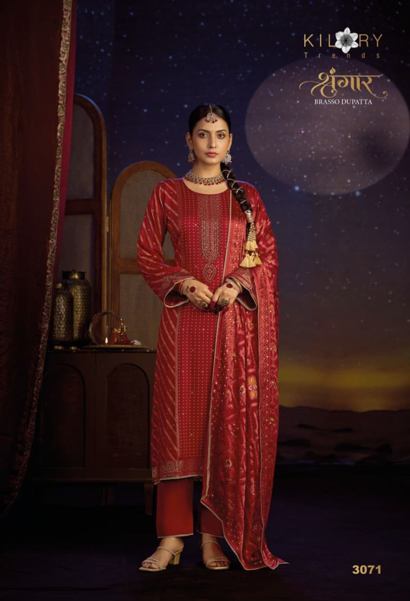 Kilory Shrungar Gaji Silk Digital Print Embroidered Salwar Kameez — Wholesale Salwar Suits, Kilory Trends wholesale from Surat — view 3