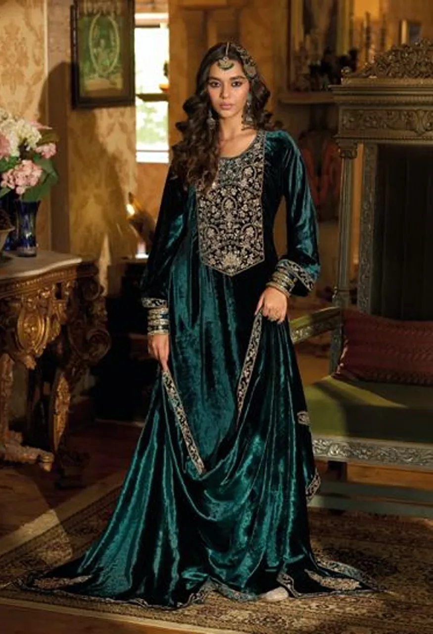 Kilory Zardozi Velvet Designer Salwar Kameez with Zardosi and Hand Work Wholesale — Wholesale Salwar Suits, Kilory Trends wholesale from Surat — view 4