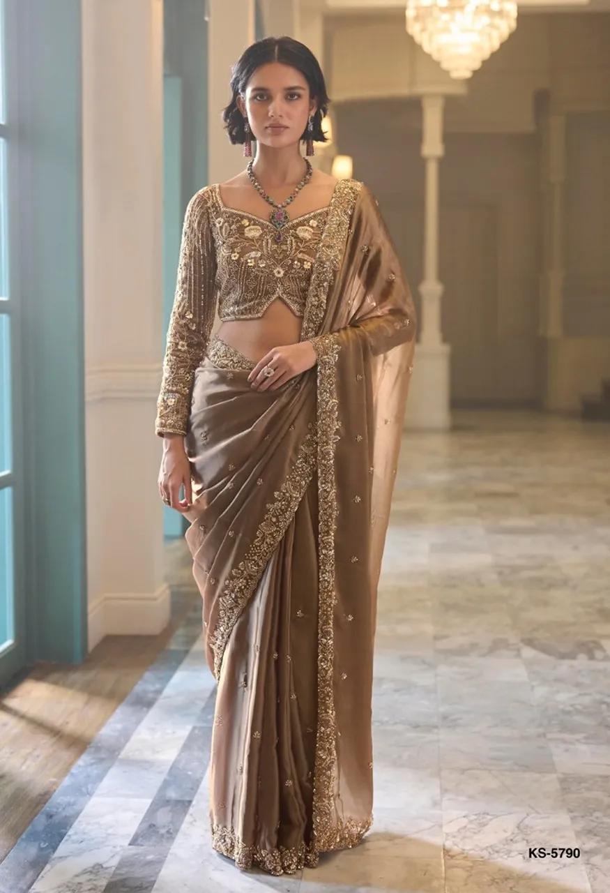 Kimora Iconic Vol. 5 Premium Fancy Saree with Cut Dana Handwork &amp; Beads Work — Wholesale Sarees, Kimora wholesale from Surat — view 11