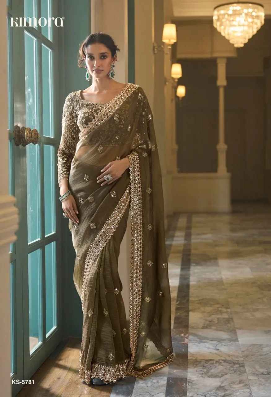 Kimora Iconic Vol. 5 Premium Fancy Saree with Cut Dana Handwork &amp; Beads Work — Wholesale Sarees, Kimora wholesale from Surat — view 2