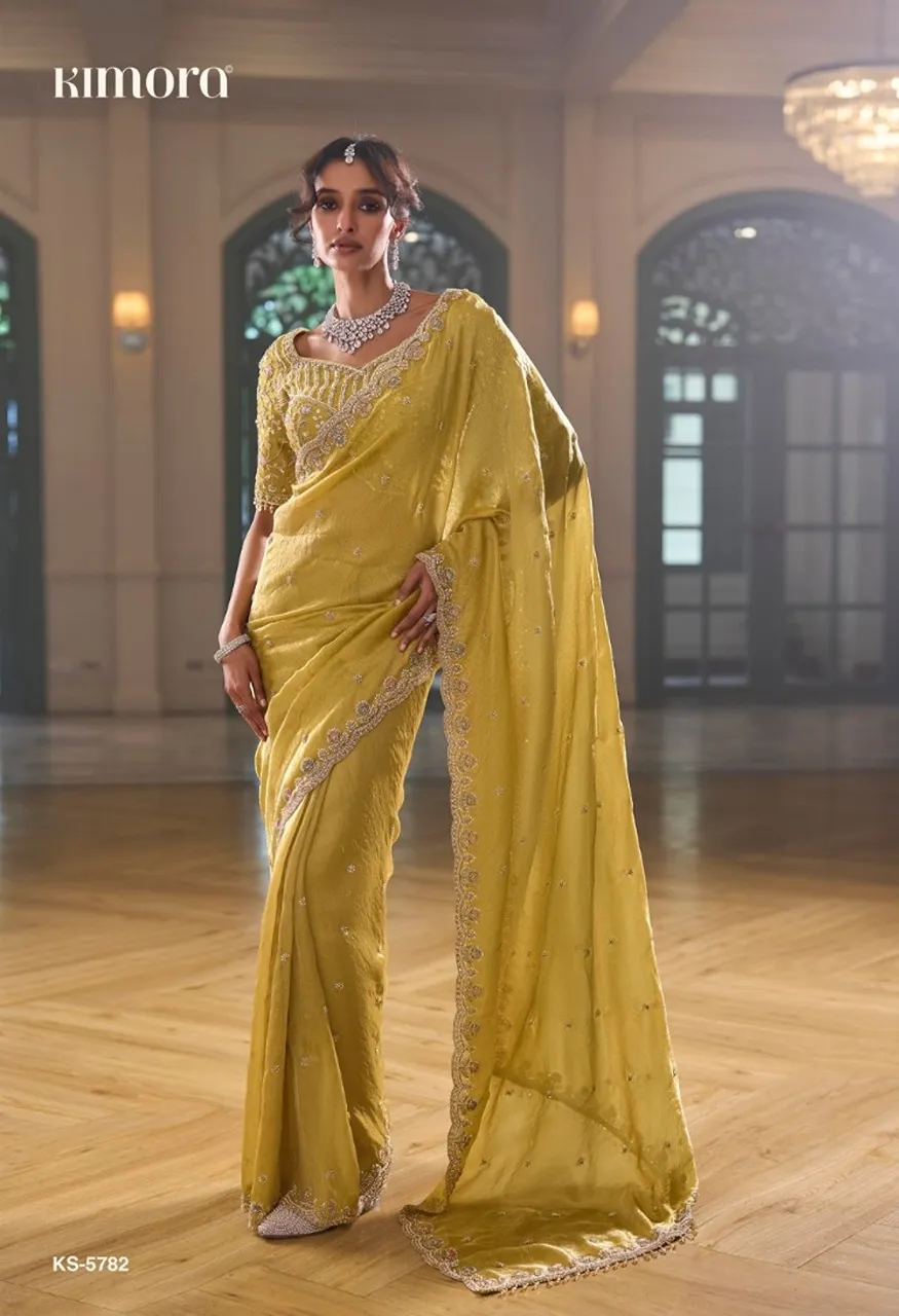 Kimora Iconic Vol. 5 Premium Fancy Saree with Cut Dana Handwork &amp; Beads Work — Wholesale Sarees, Kimora wholesale from Surat — view 3
