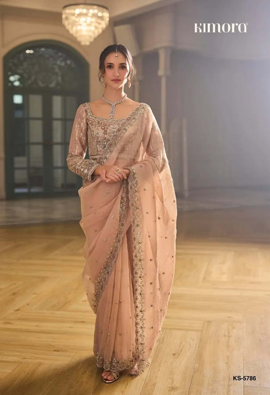 Kimora Iconic Vol. 5 Premium Fancy Saree with Cut Dana Handwork &amp; Beads Work — Wholesale Sarees, Kimora wholesale from Surat — view 7