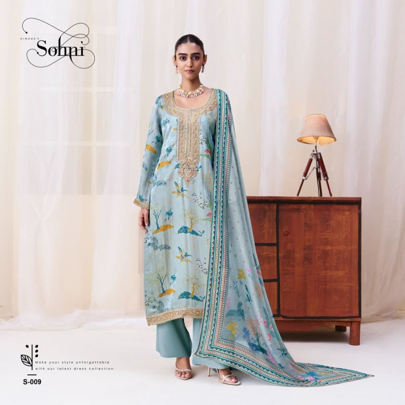 Kimora Sohni Bella Kanjivaram Weaving Digital Print Salwar Kameez — Wholesale Dress Material, Vardan Ethnic wholesale from Surat — Photo 8