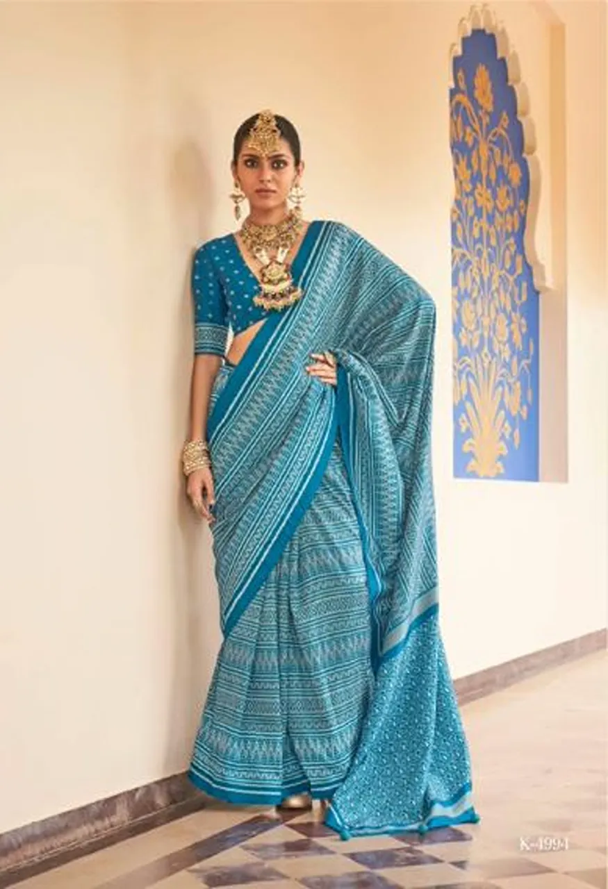 Kreshva Anukaari PV Silk Printed Designer Saree Collection Wholesale Sarees — Wholesale Sarees, Kreshva wholesale from Surat — Photo 4