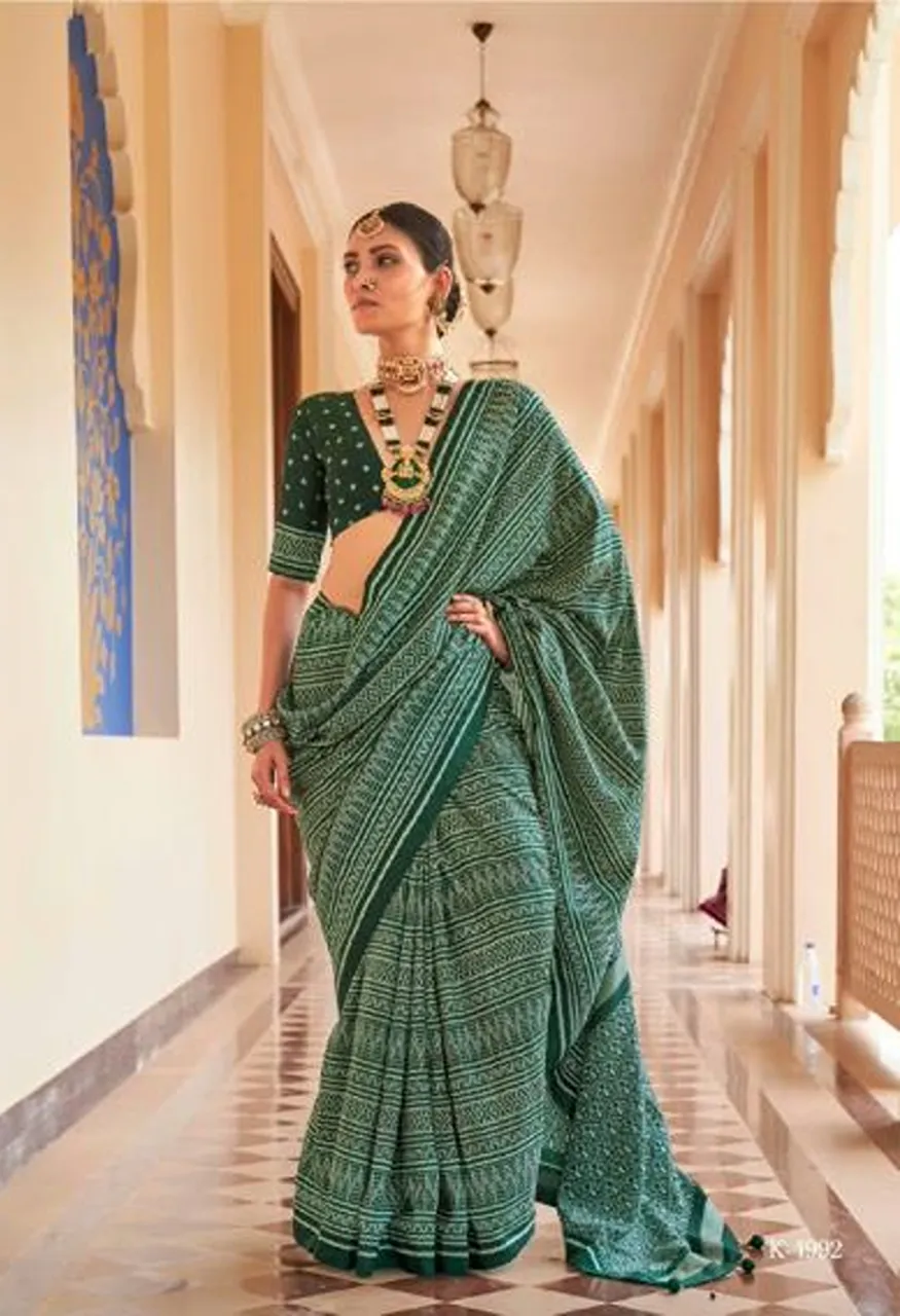 Kreshva Anukaari PV Silk Printed Designer Saree Collection Wholesale Sarees — Wholesale Sarees, Kreshva wholesale from Surat — Photo 2