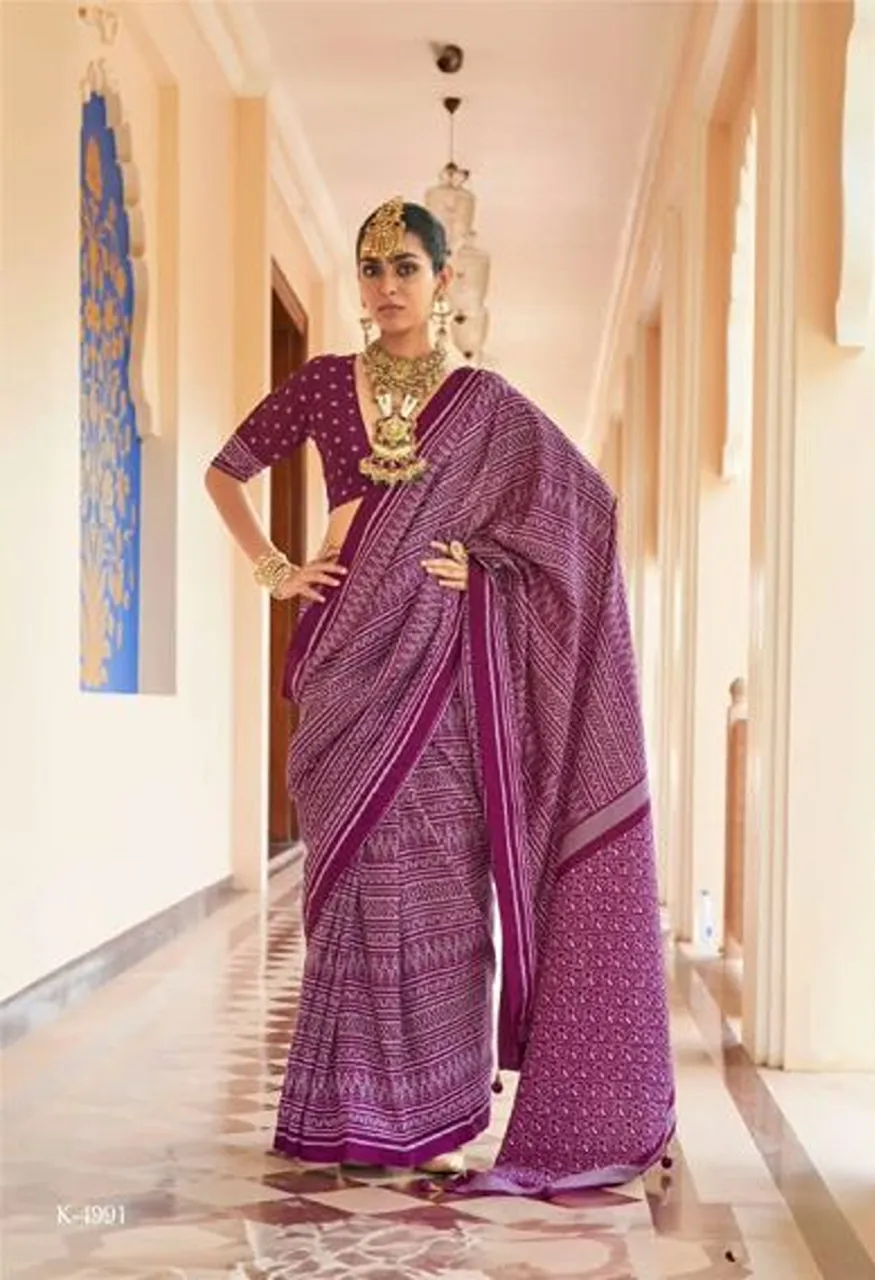 Kreshva Anukaari PV Silk Printed Designer Saree Collection Wholesale Sarees — Wholesale Sarees, Kreshva wholesale from Surat — Photo 6