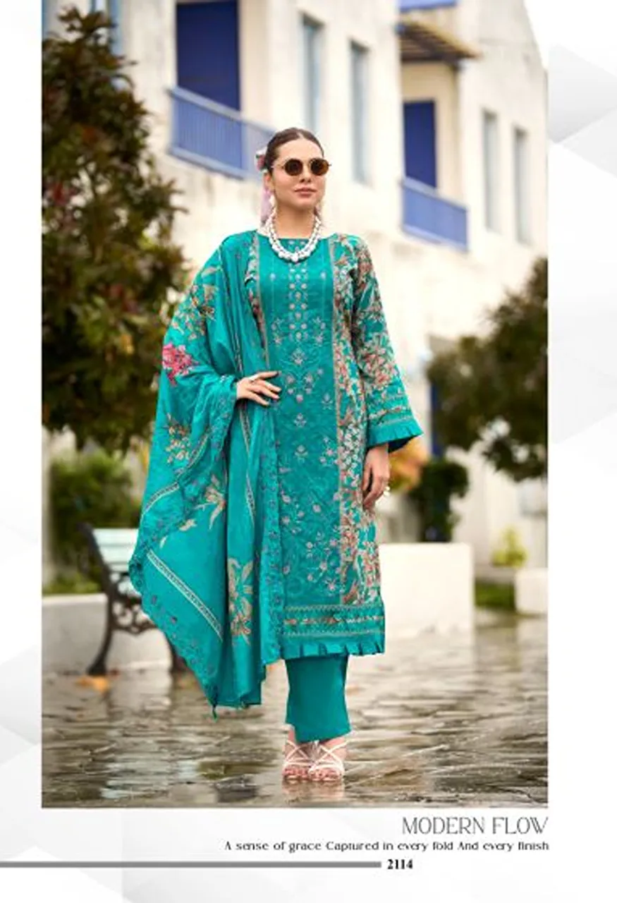 Levisha Madhubala Vol 21 Cambric Lawn Cotton Printed Dress Material — Wholesale Salwar Suits, Levisha wholesale from Surat — Photo 4