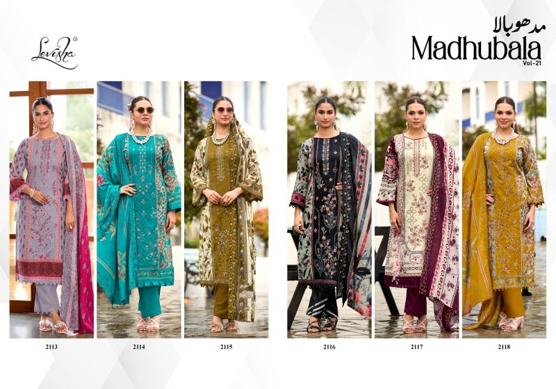 Levisha Madhubala Vol 21 Cambric Lawn Cotton Printed Dress Material — Wholesale Salwar Suits, Levisha wholesale from Surat — Photo 9