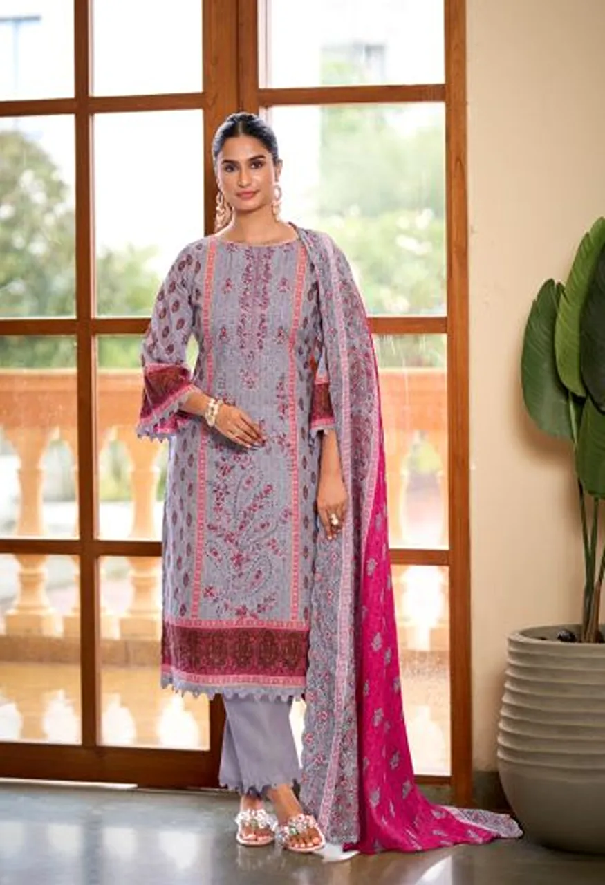 Levisha Madhubala Vol 21 Cambric Lawn Cotton Printed Dress Material — Wholesale Salwar Suits, Levisha wholesale from Surat — Photo 2