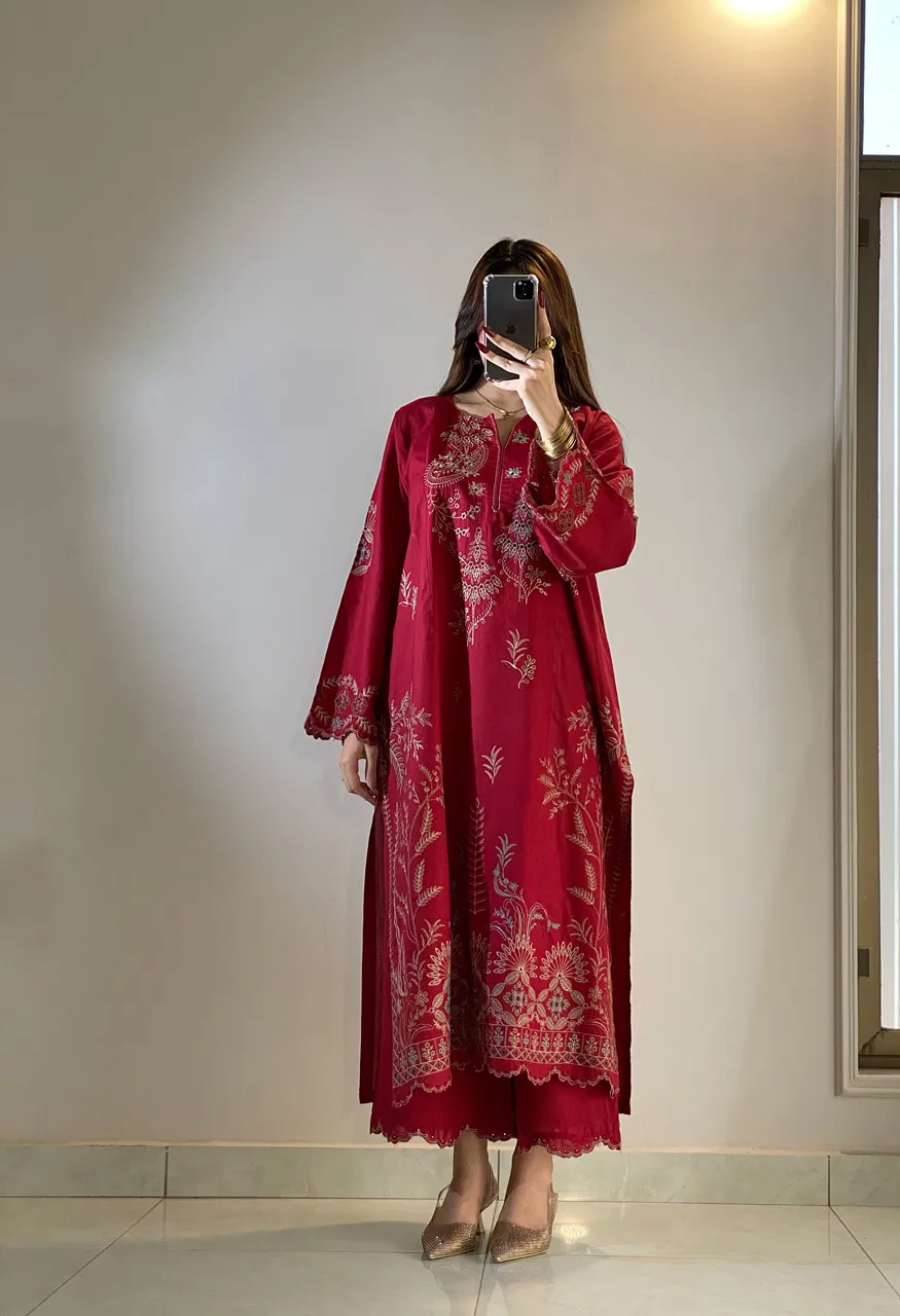 LG-2150 Mul Chanderi Designer Suit Embroidery Cut Work — Wholesale Kurtis, Vardan Ethnic wholesale from Surat — Photo 2
