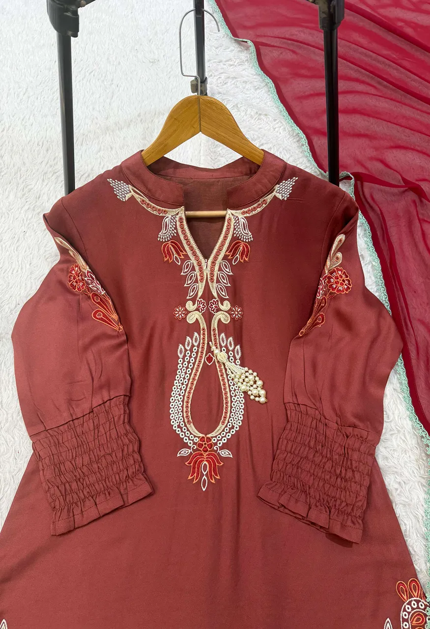 Bandhani Palace LG 2157 Party Wear Gajji Silk Suit with Georgette Dupatta Set — Wholesale Kurtis, Vardan Ethnic wholesale from Surat — view 2