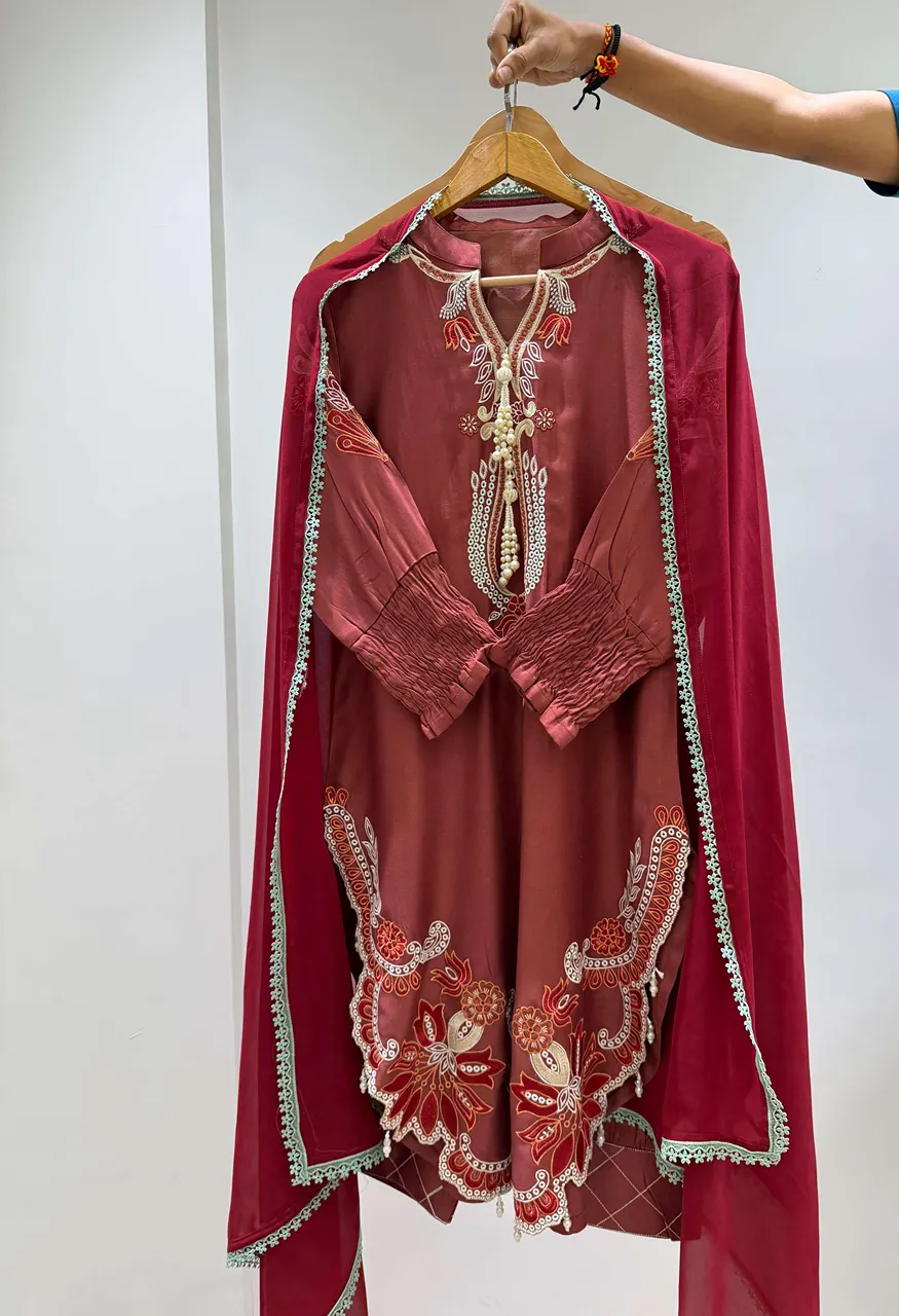 Bandhani Palace LG 2157 Party Wear Gajji Silk Suit with Georgette Dupatta Set — Wholesale Kurtis, Vardan Ethnic wholesale from Surat — view 5