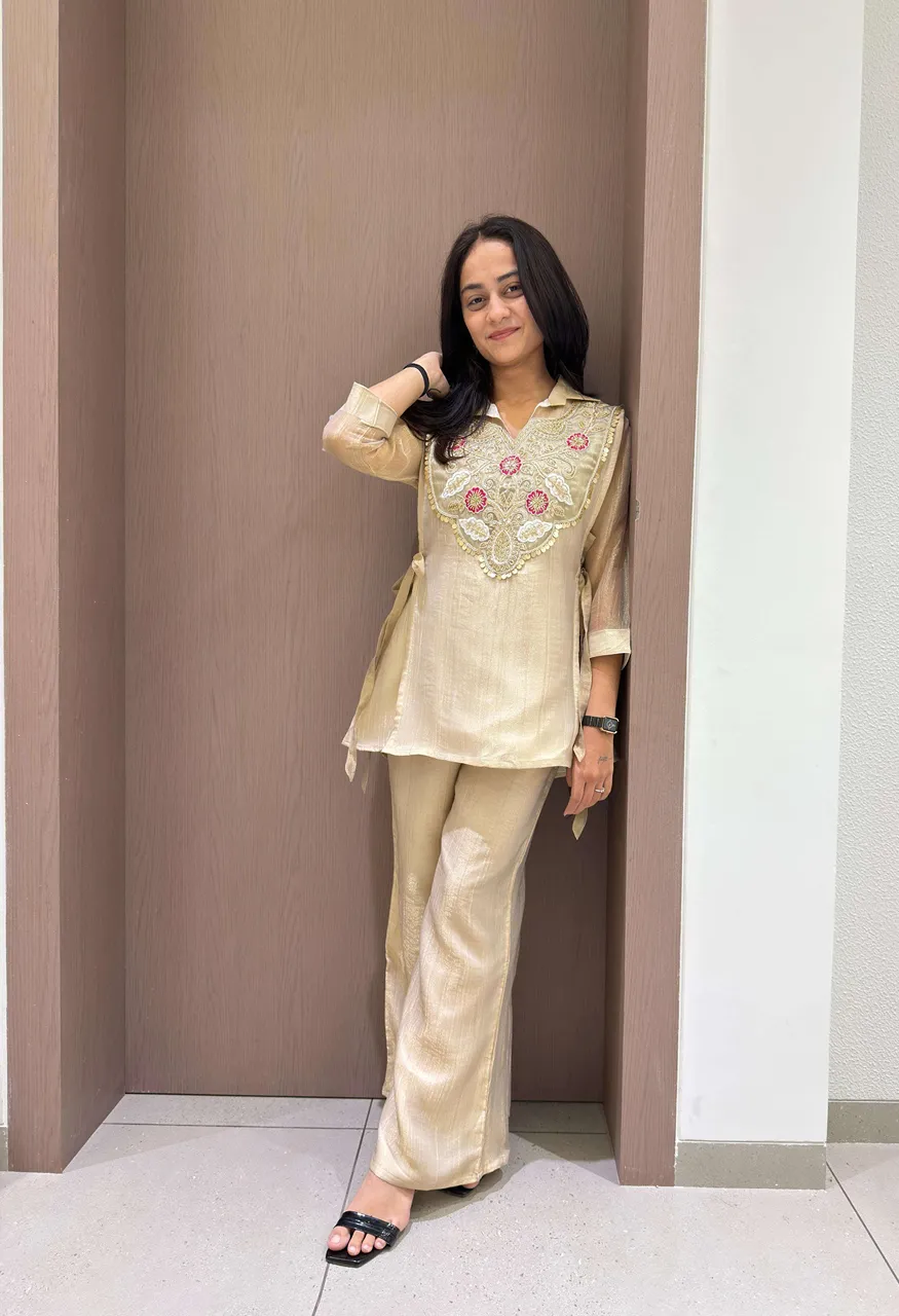 Lm 34 Silk Designer Look Function Wear Top Plazzo And Shruge Catalog