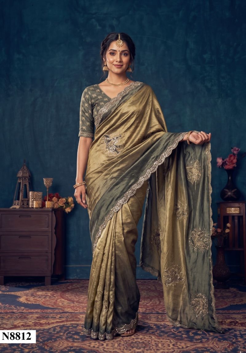 Mahotsav Nimaya Sanskriti Vol 2 Fendy Silk Jarkan Work Designer Saree Collection — Wholesale Sarees, Mahotsav wholesale from Surat — Photo 2