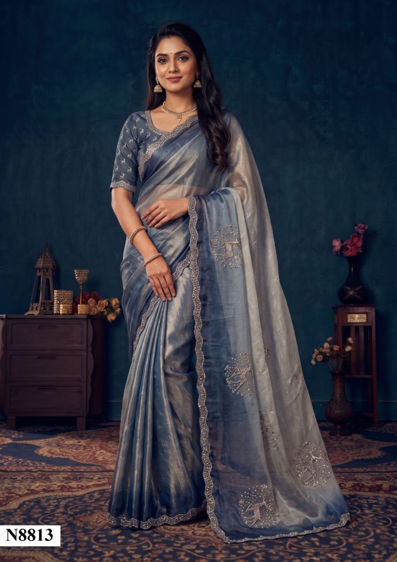 Mahotsav Nimaya Sanskriti Vol 2 Fendy Silk Jarkan Work Designer Saree Collection
