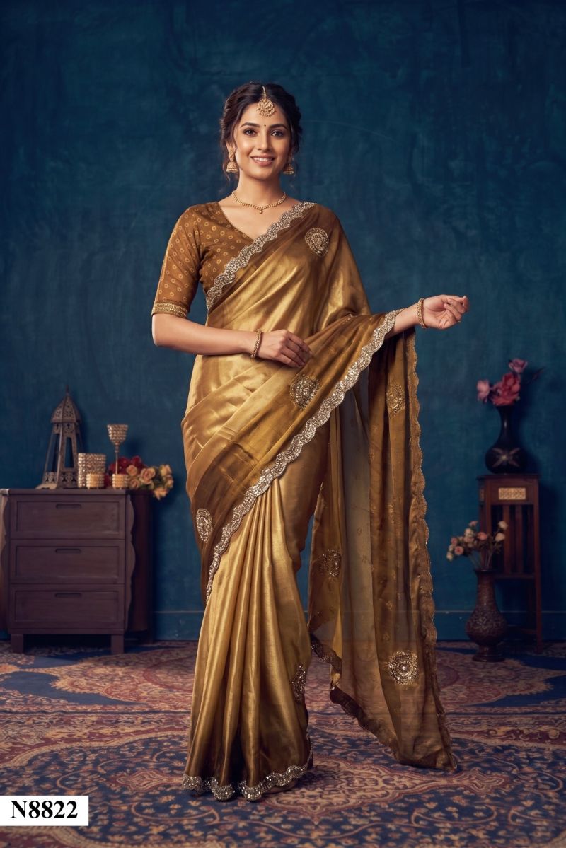 Mahotsav Nimaya Sanskriti Vol 2 Fendy Silk Jarkan Work Designer Saree Collection — Wholesale Sarees, Mahotsav wholesale from Surat — Photo 5
