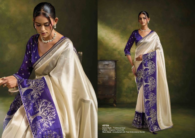 Mahotsav Norita 45100 Saadgi Organza Tissue Silk Designer Saree Catalog — Singles, Vardan Ethnic wholesale from Surat — Photo 5