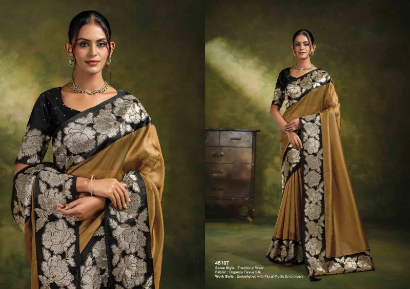 Mahotsav Norita 45100 Saadgi Organza Tissue Silk Designer Saree Catalog — Singles, Vardan Ethnic wholesale from Surat — Photo 8