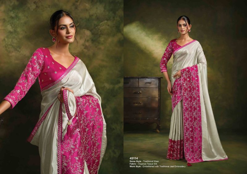 Mahotsav Norita 45100 Saadgi Organza Tissue Silk Designer Saree Catalog — Singles, Vardan Ethnic wholesale from Surat — Photo 10