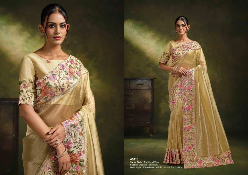 Mahotsav Norita 45100 Saadgi Organza Tissue Silk Designer Saree Catalog — Singles, Vardan Ethnic wholesale from Surat — Photo 11