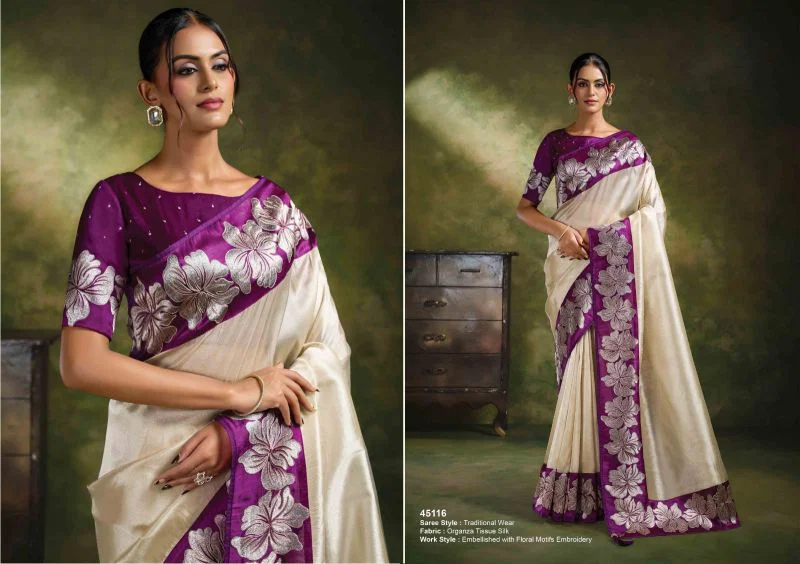 Mahotsav Norita 45100 Saadgi Organza Tissue Silk Designer Saree Catalog — Singles, Vardan Ethnic wholesale from Surat — Photo 12