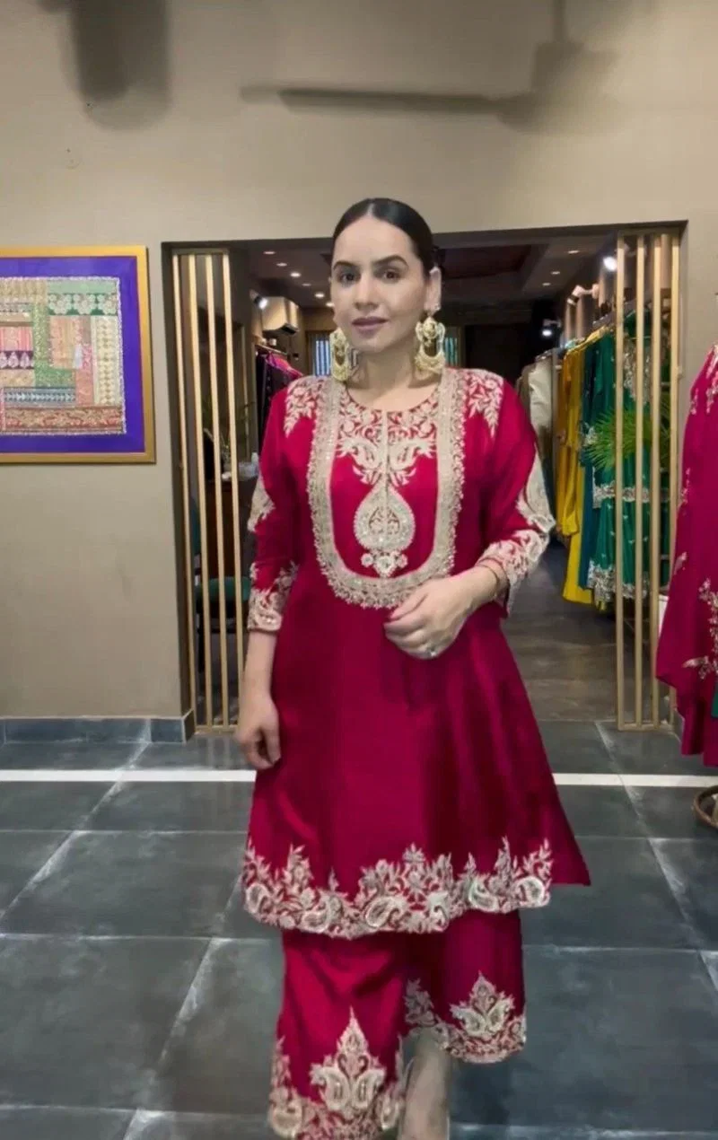 Md Mahi 403 Chanderi Silk Embroidered Salwar Suit