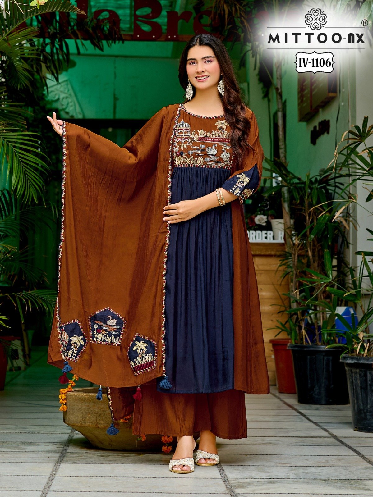 Mittoo Combo Mul Chanderi Thread Work and Khatli Work Suit Set — Wholesale Kurtis, Mittoo wholesale from Surat — Photo 5