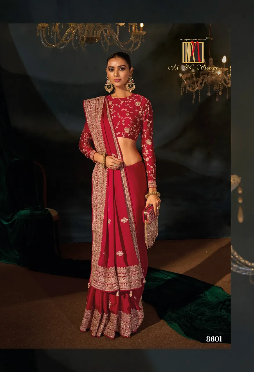 M.N. 8600 Series The Royal Heritage Designer Saree Collection — Wholesale Sarees, MN Saree wholesale from Surat — view 3