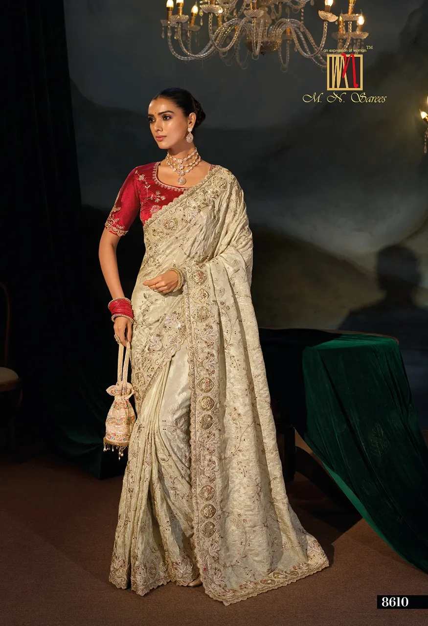 M.N. 8600 Series The Royal Heritage Designer Saree Collection — Wholesale Sarees, MN Saree wholesale from Surat — view 8