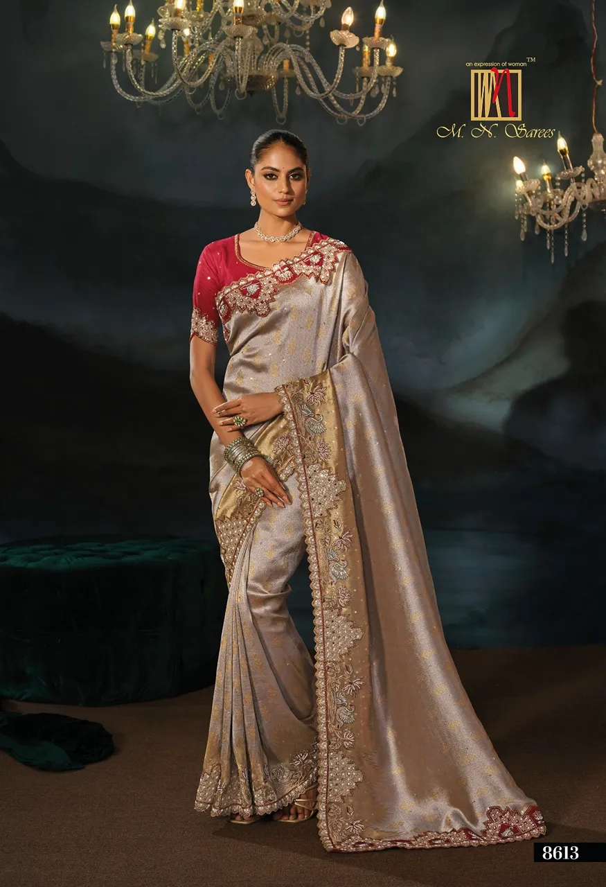 M.N. 8600 Series The Royal Heritage Designer Saree Collection — Wholesale Sarees, MN Saree wholesale from Surat — view 4