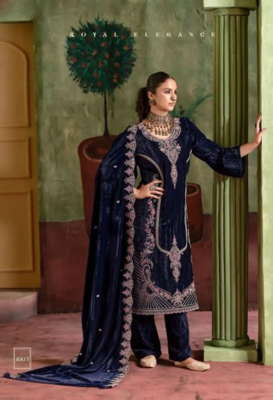 Mumtaz Arts Alisha Crush Velvet Salwar Kameez Collection — Wholesale Salwar Suits, Mumtaz Arts wholesale from Surat — view 6