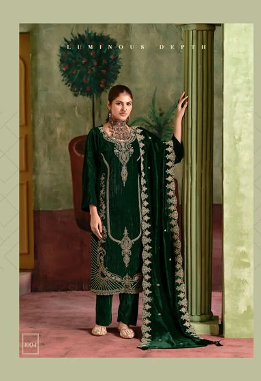 Mumtaz Arts Alisha Crush Velvet Salwar Kameez Collection — Wholesale Salwar Suits, Mumtaz Arts wholesale from Surat — view 5