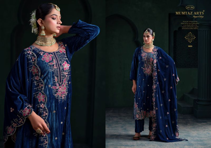 Mumtaz Arts Gulbahar Crush Velvet Embroidered Designer Salwar Kameez — Wholesale Pakistani Suits, Vardan Ethnic wholesale from Surat — Photo 2