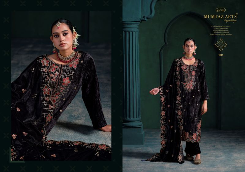 Mumtaz Arts Gulbahar Crush Velvet Embroidered Designer Salwar Kameez — Wholesale Pakistani Suits, Vardan Ethnic wholesale from Surat — Photo 3