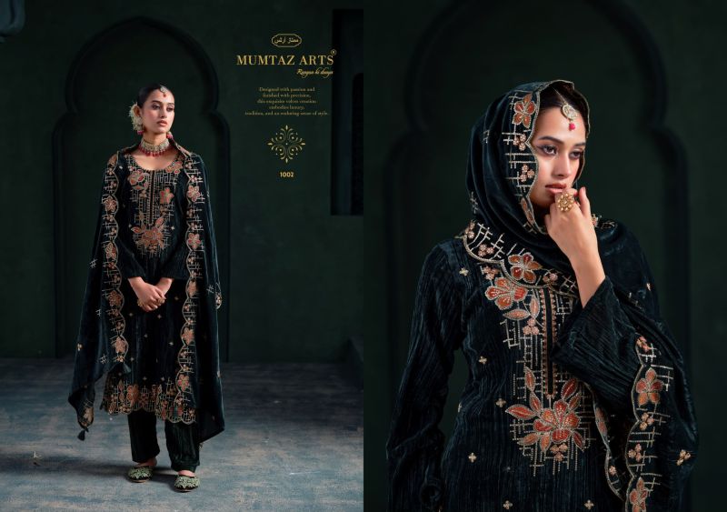 Mumtaz Arts Gulbahar Crush Velvet Embroidered Designer Salwar Kameez — Wholesale Pakistani Suits, Vardan Ethnic wholesale from Surat — Photo 4