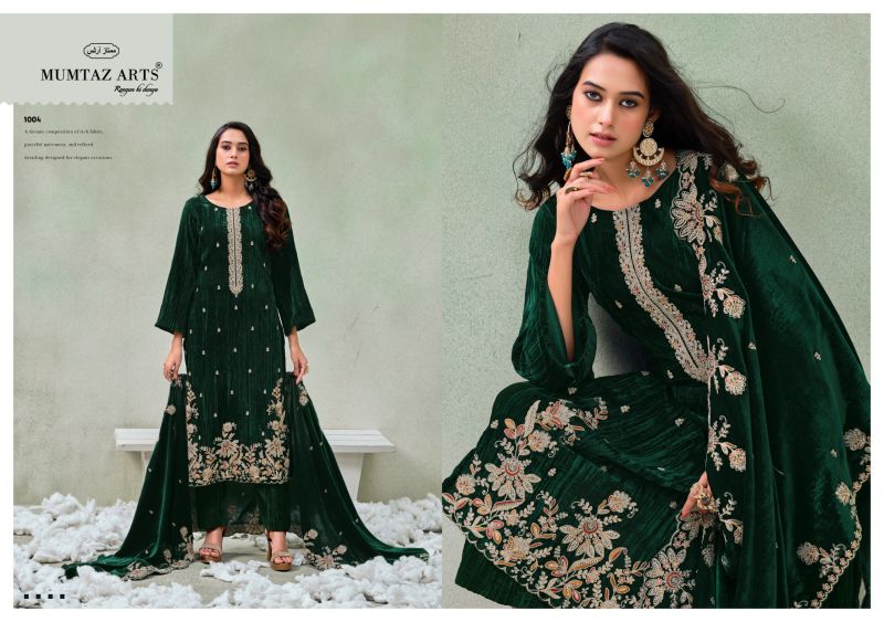 Mumtaz Arts Maahi 1001 To 1004 Velvet Designer Salwar Kameez — Wholesale Pakistani Suits, Vardan Ethnic wholesale from Surat — Photo 2