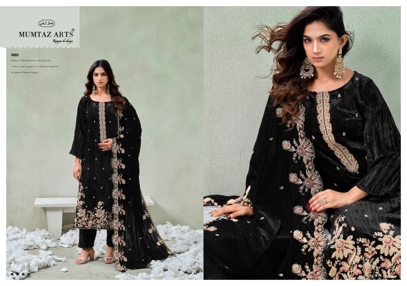 Mumtaz Arts Maahi 1001 To 1004 Velvet Designer Salwar Kameez — Wholesale Pakistani Suits, Vardan Ethnic wholesale from Surat — Photo 3