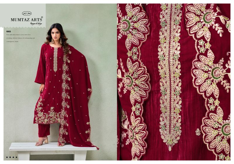 Mumtaz Arts Maahi 1001 To 1004 Velvet Designer Salwar Kameez — Wholesale Pakistani Suits, Vardan Ethnic wholesale from Surat — Photo 4