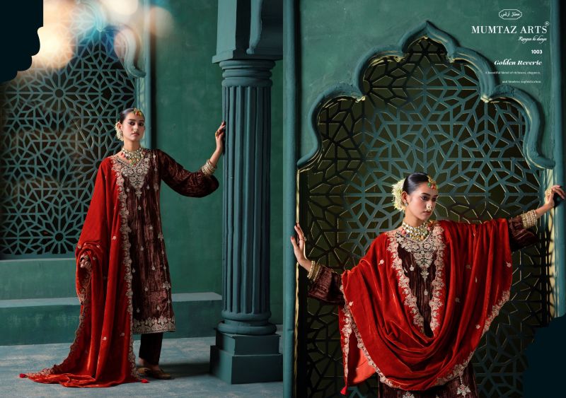 Mumtaz Arts Rukhsar Crush Velvet Embroidered Designer Salwar Kameez — Wholesale Pakistani Suits, Vardan Ethnic wholesale from Surat — Photo 3