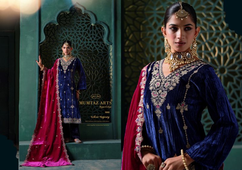 Mumtaz Arts Rukhsar Crush Velvet Embroidered Designer Salwar Kameez — Wholesale Pakistani Suits, Vardan Ethnic wholesale from Surat — Photo 5