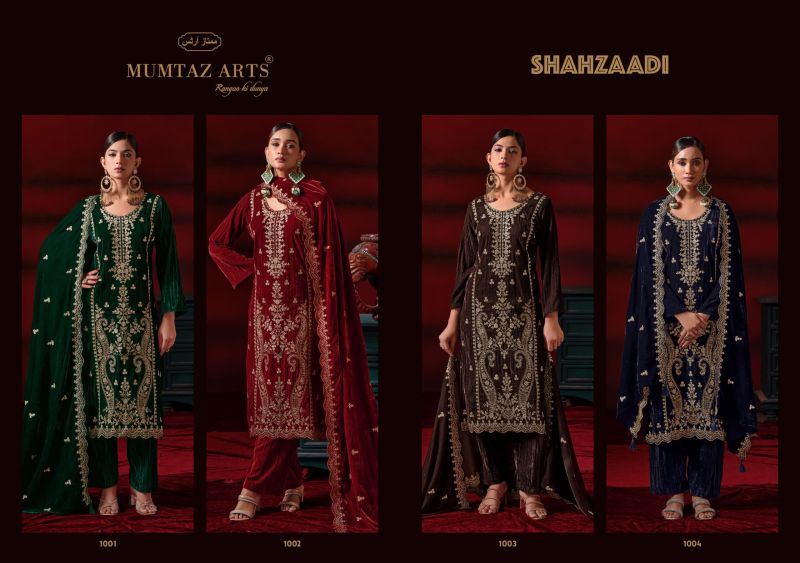 Mumtaz Arts Shehzaadi Crush Velvet Embroidered Designer Salwar Kameez Wholesale — Wholesale Salwar Suits, Mumtaz Arts wholesale from Surat — Photo 7