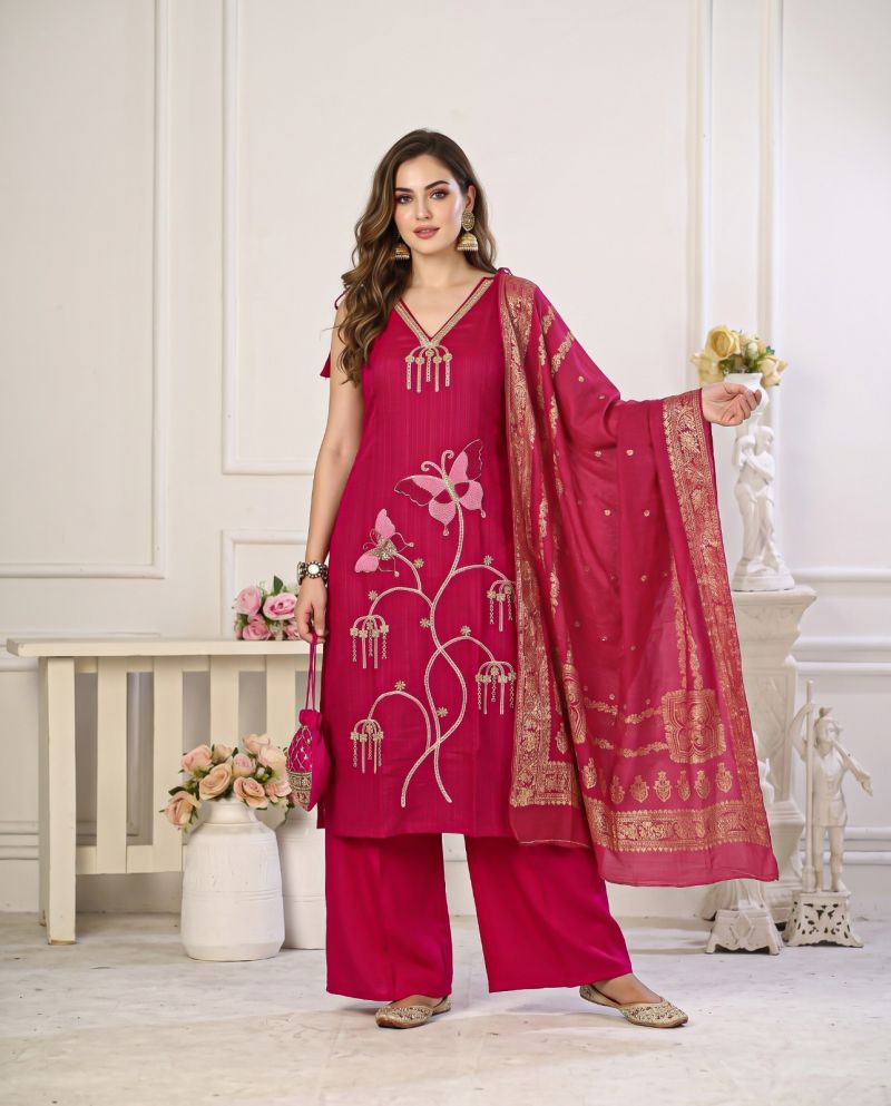 Naisha K 1441 Mul Cotton Bead Work Designer Kurti With Bottom Dupatta Set — Wholesale Kurtis, Vardan Ethnic wholesale from Surat — Photo 10