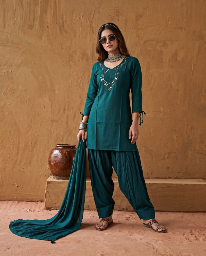 Naisha K 1450 Roman Manual Work Farshi Salwar Suit Collection — Wholesale Kurtis, Vardan Ethnic wholesale from Surat — Photo 4