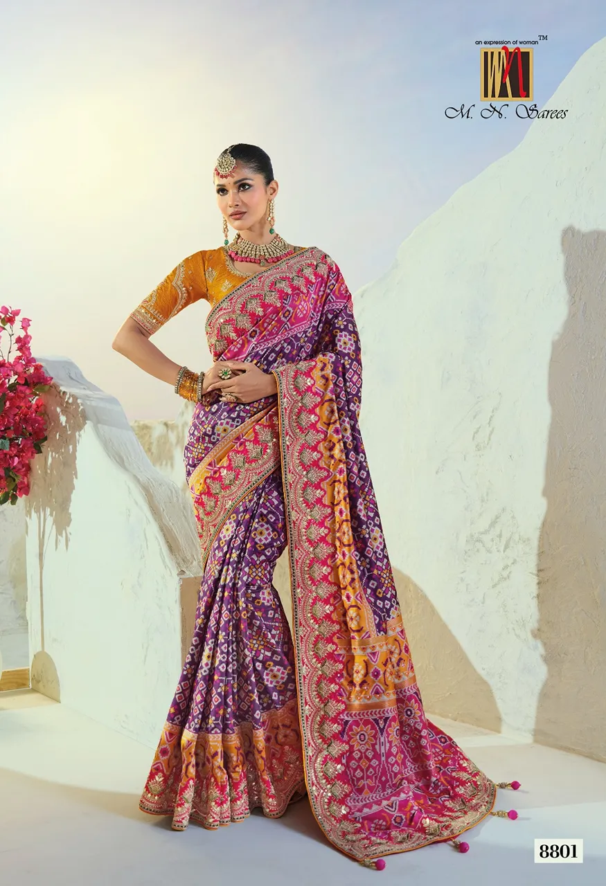 MN The Heritage Of Patola 8800 Series Designer Saree Collection Wholesale — Saree, Mns wholesale from Surat — Photo 8