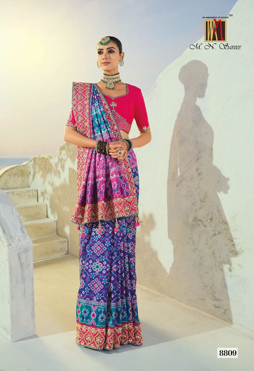 MN The Heritage Of Patola 8800 Series Designer Saree Collection Wholesale — Saree, Mns wholesale from Surat — Photo 11