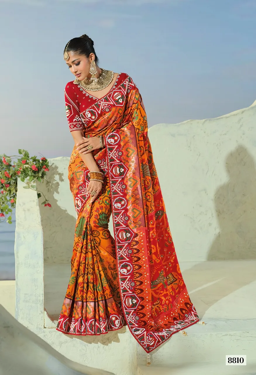 MN The Heritage Of Patola 8800 Series Designer Saree Collection Wholesale — Saree, Mns wholesale from Surat — Photo 12