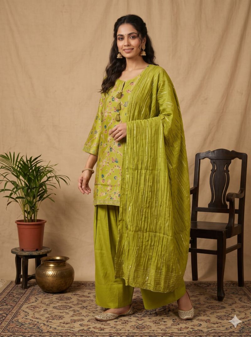 Naisha K 1474 Vertican Silk Printed Farsi Salwar Suit Collection — Wholesale Kurtis, Vardan Ethnic wholesale from Surat — view 5